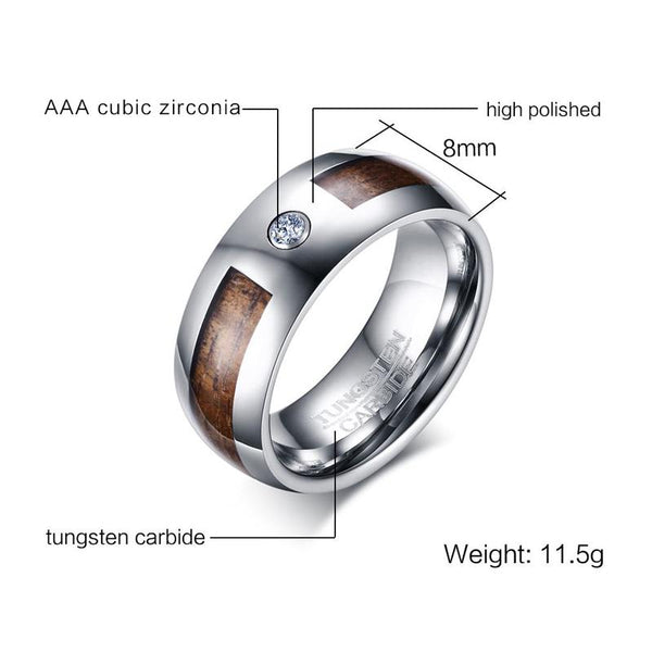 Cubic Zirconia Tungsten Ring