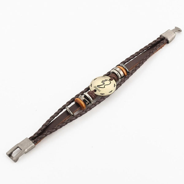 Zodiac Constellation Cowhide Bracelet